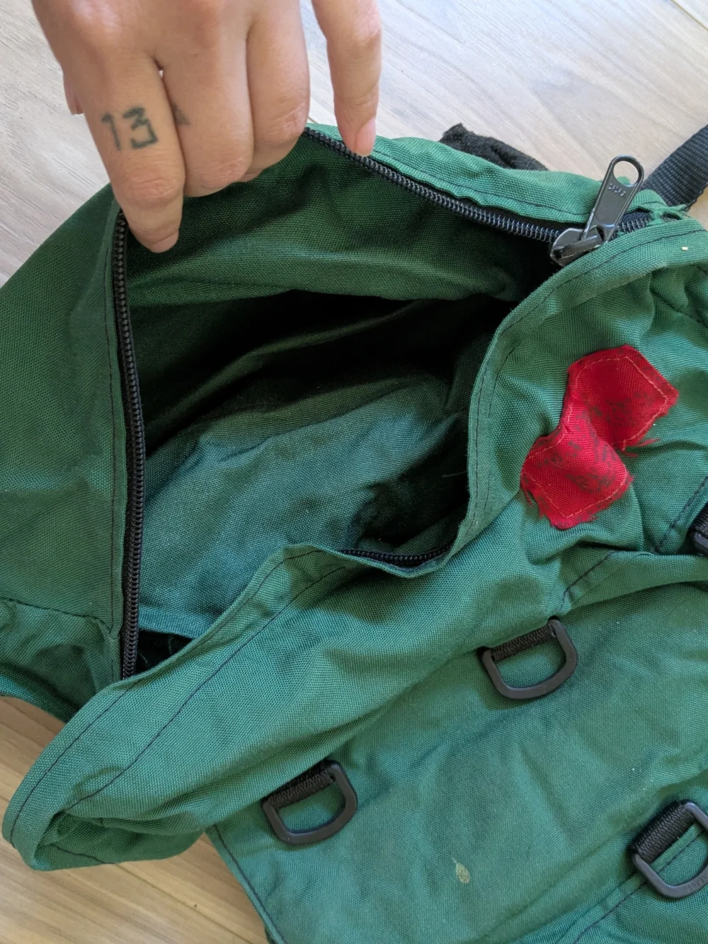 Green Canvas Dog Backpack - Large